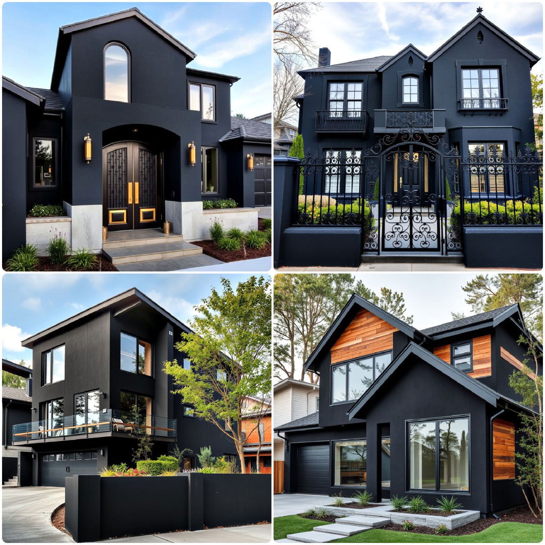 25 Black Stucco Exterior House Ideas To Consider