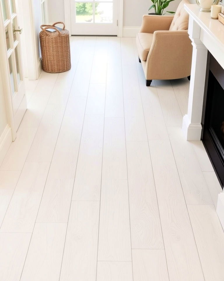 bleached white wood floor