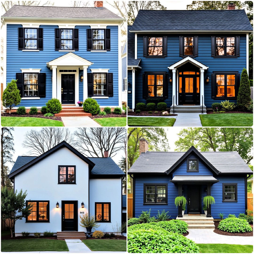 25 Blue Houses With Black Trim Ideas You Must See