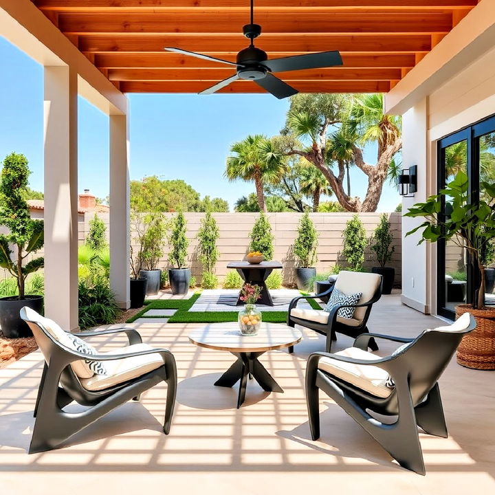 bold artistic mid century patio seating