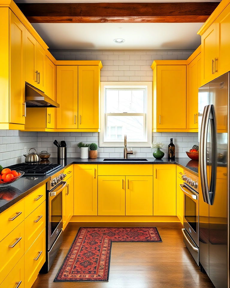 bold color contrast kitchen