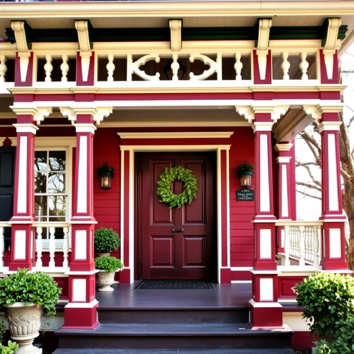 bold color palette victorian porch