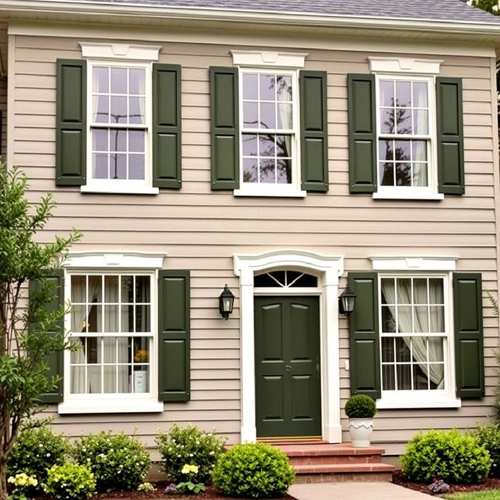 boost curb appeal with olive green shutters