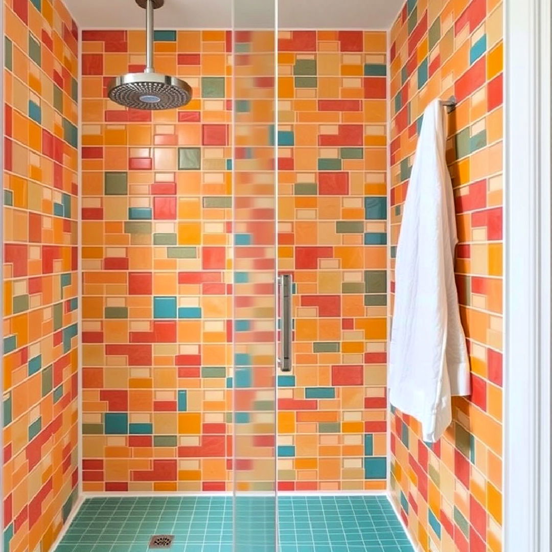 bright colored tiles for a fun pop