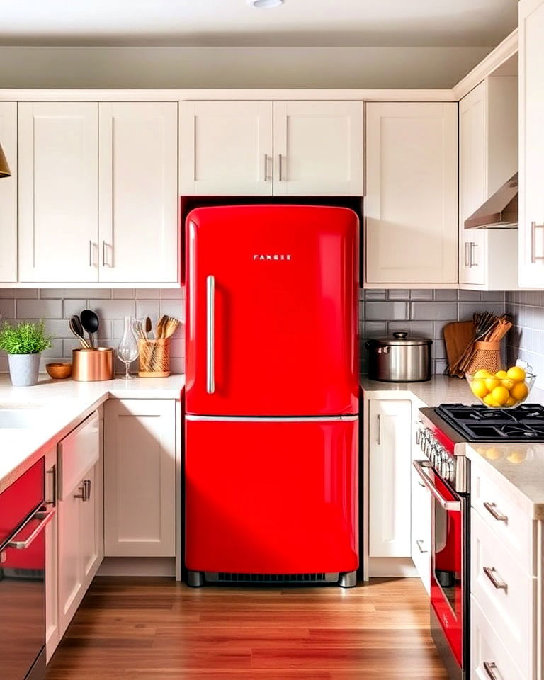 brighten your space with a bold red refrigerator