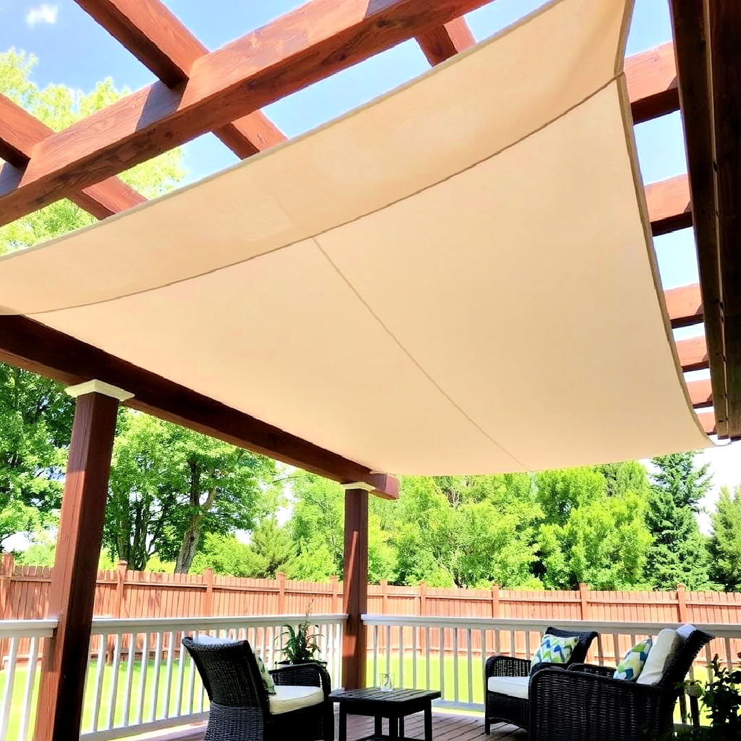 canvas roof over pergola deck