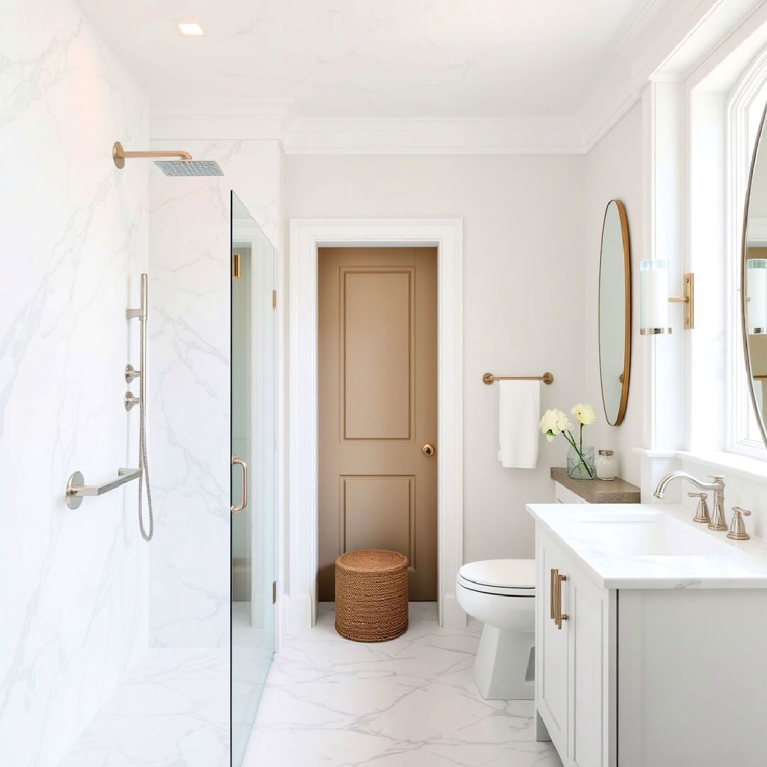 carrara marble shower for elegance