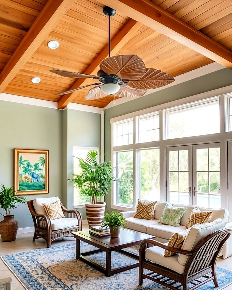 ceiling fans with tropical blades