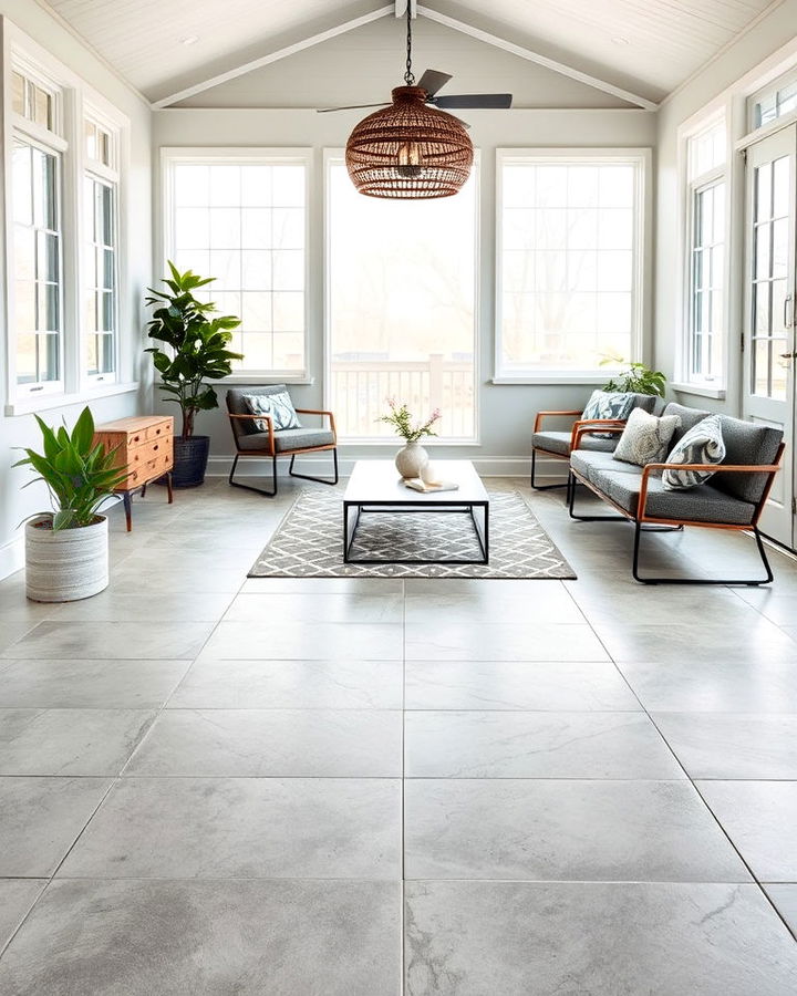 cement tiles floor sunroom