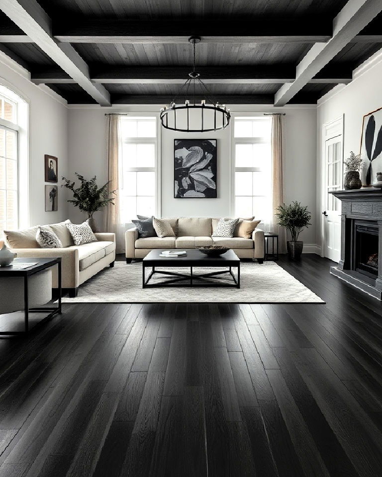 charcoal gray wood floor