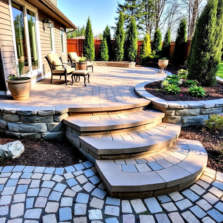 charming and durable cobblestone steps for sloped yards 