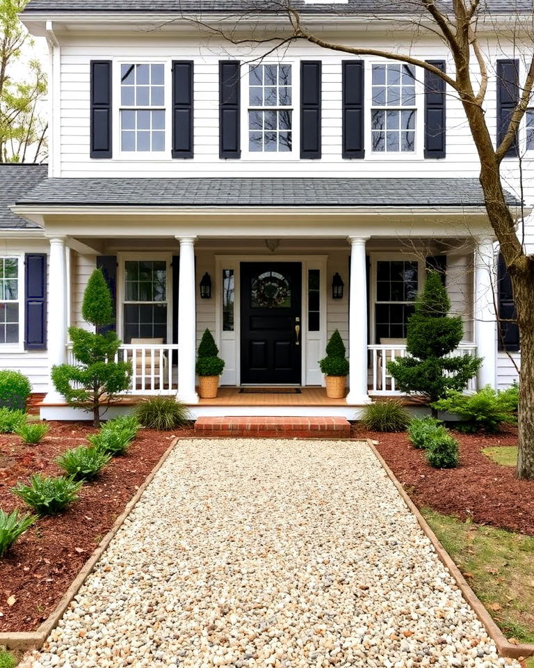 charming gravel pathway to the porch