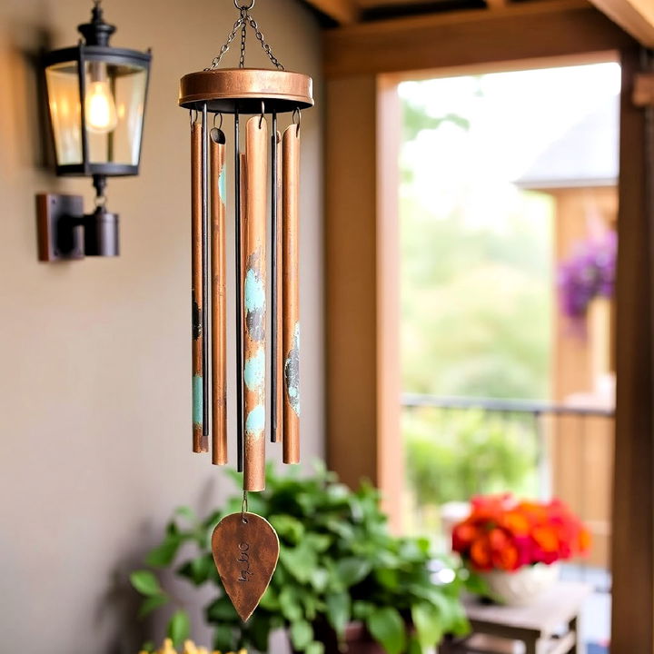 charming metal wind chimes to enhance porch