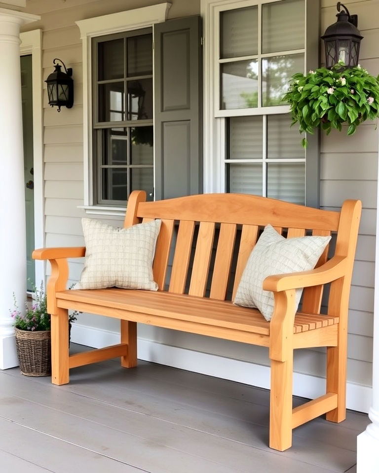 charming vintage style wooden bench