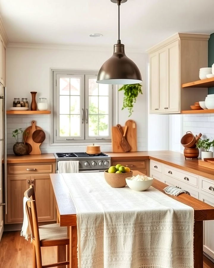 choose linen or cotton textiles in kitchen