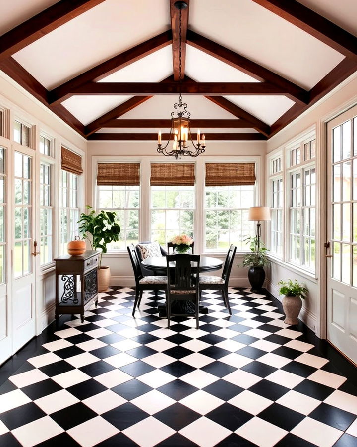 classic and timeless checkerboard tile pattern floor