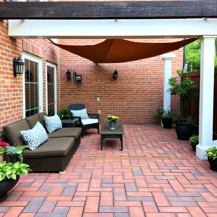 classic appeal of brick paver tiles patio