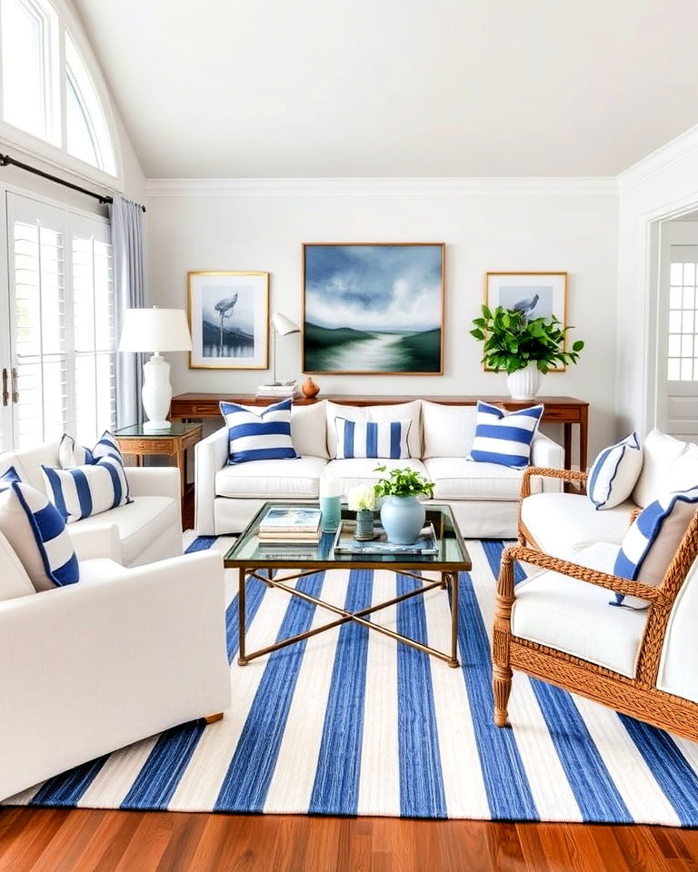 classic blue and white strip pattern