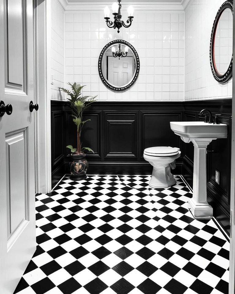 classic checkered tiles for retro appeal