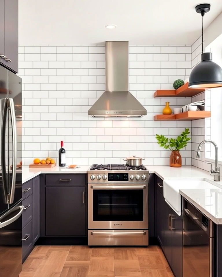 classic subway tile backsplash