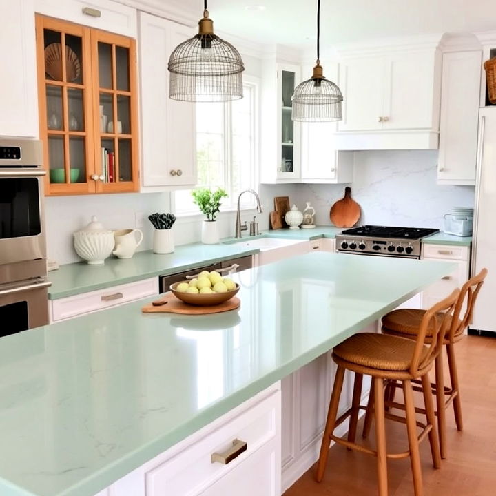 coastal cool seafoam green countertops