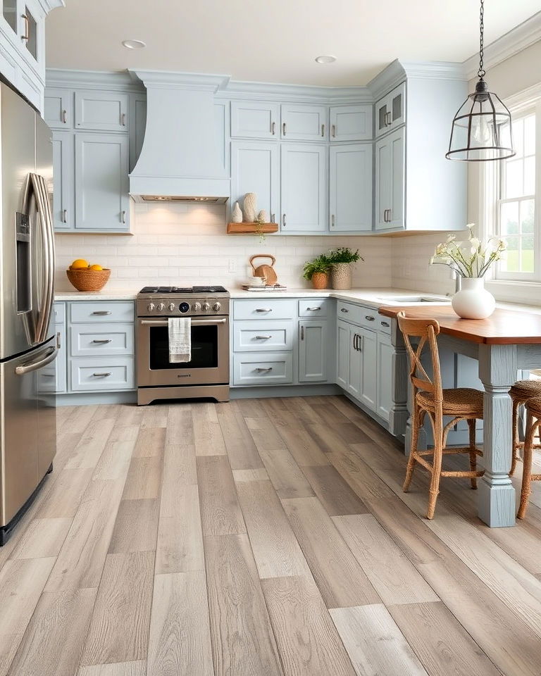 coastal grey driftwood floor kitchen