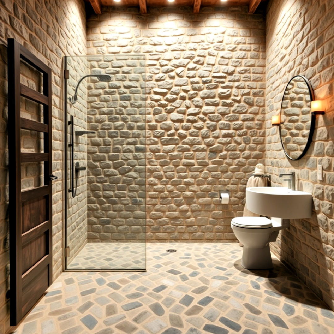 cobblestone shower design