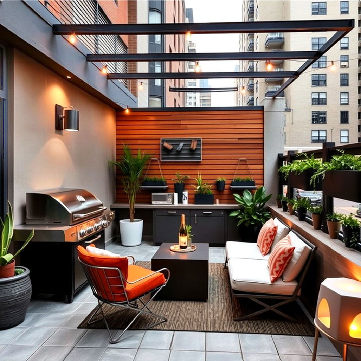 compact urban grilling nook