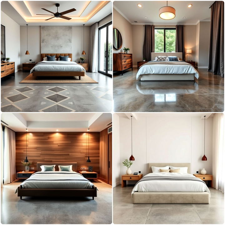 concrete floor bedroom ideas