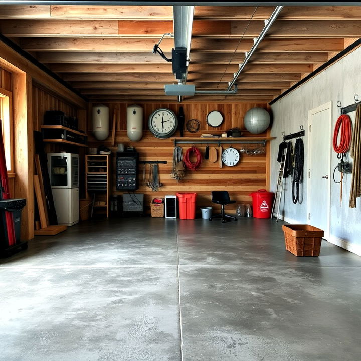 concrete garage flooring with a weathered finish