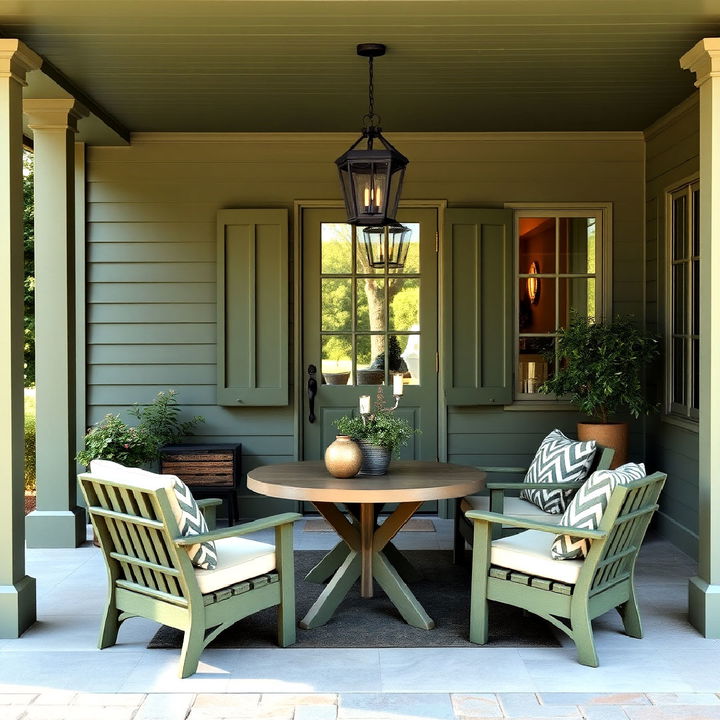 coordinate your look with olive green outdoor furniture