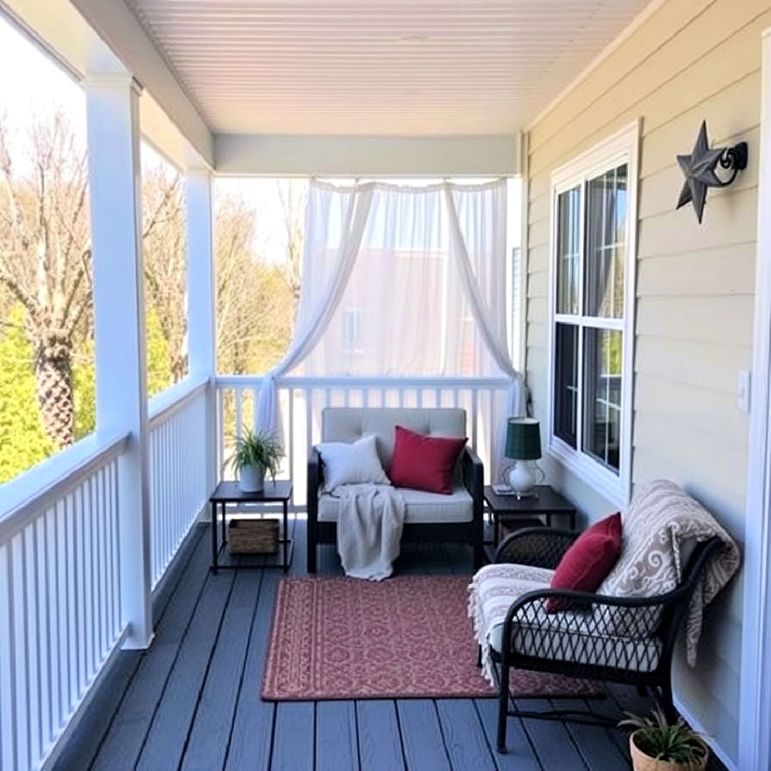 corner reading nook on deck