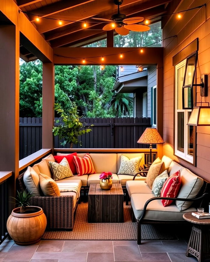 cozy corner seating for a lanai porch