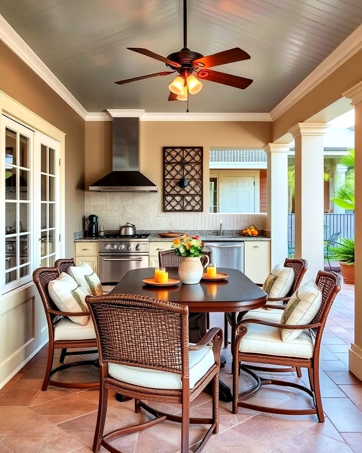 cozy dining nook for lanai kitchen