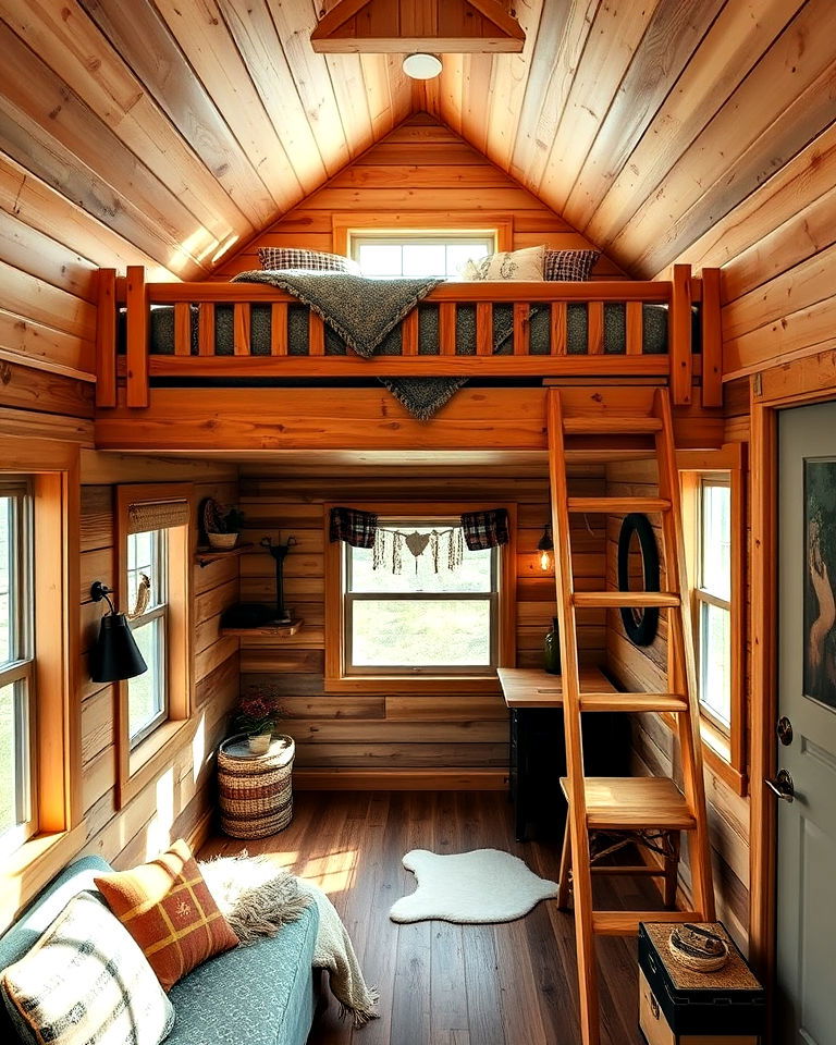 cozy loft bed to maximize space