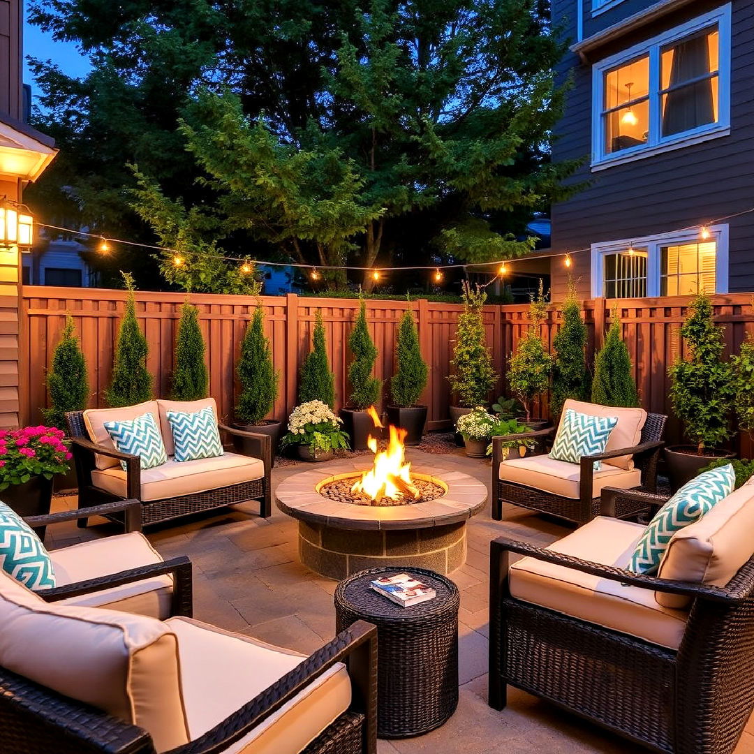 create a fire pit gathering spot