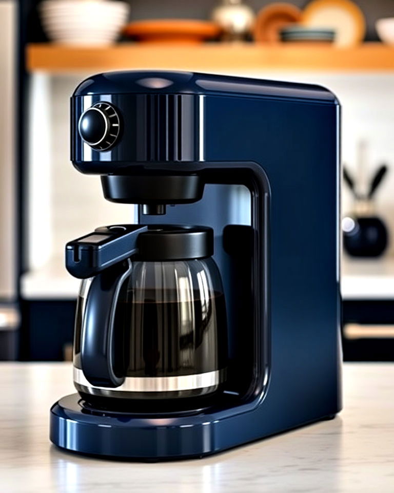 create contrast with a navy blue coffee maker