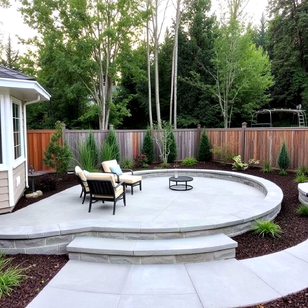 Curved Concrete Patio Designs Creative Design Ideas For Concrete 