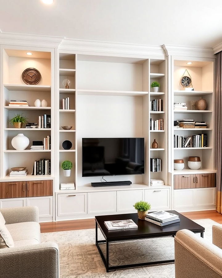 customized built in shelving