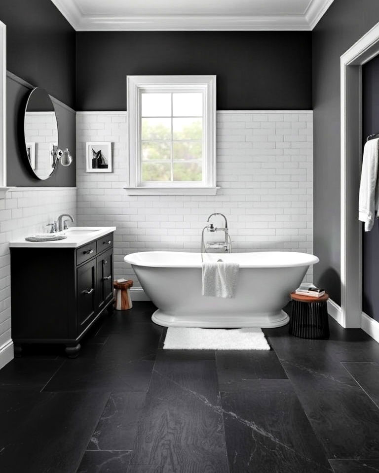 dark gray floors for a bold statement