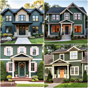 dark green exterior paint color schemes