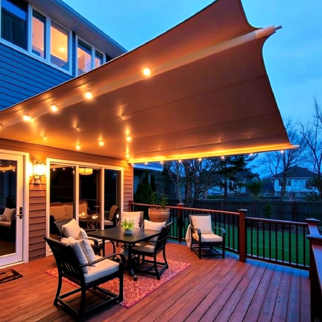 deck canopy with built in lighting