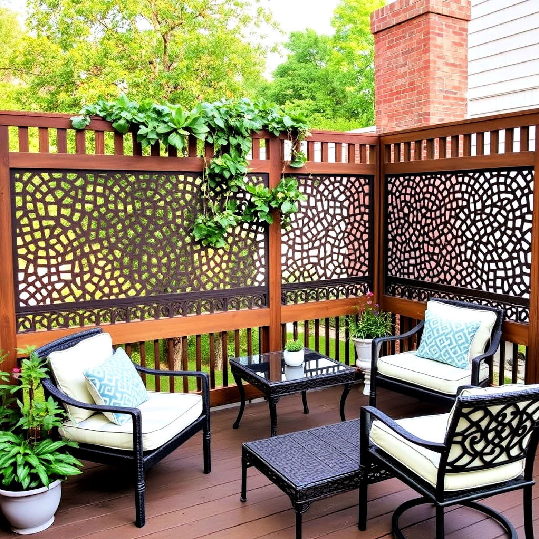 decorative screen walls into your second floor deck
