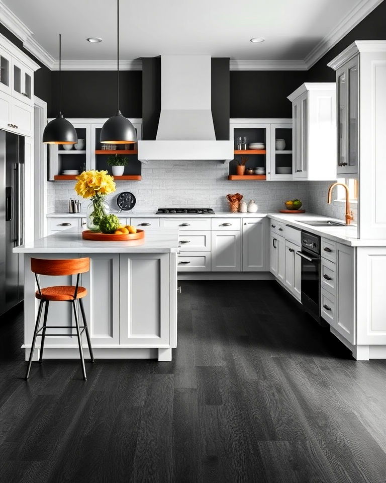 dramatic dark grey floor