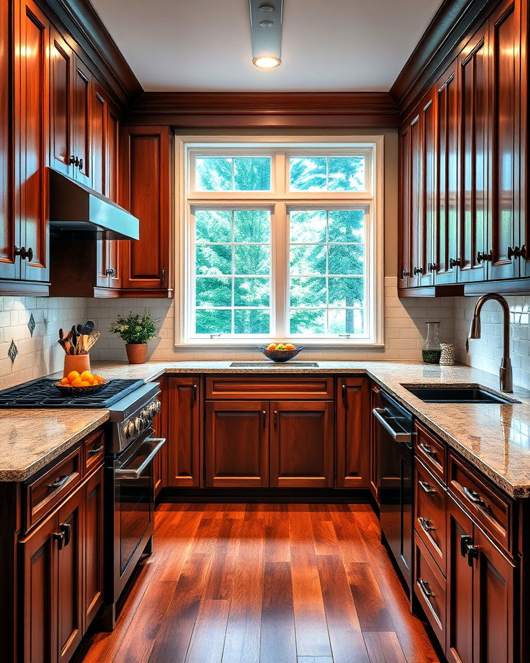 durability and strength in cherry wood kitchen cabinets