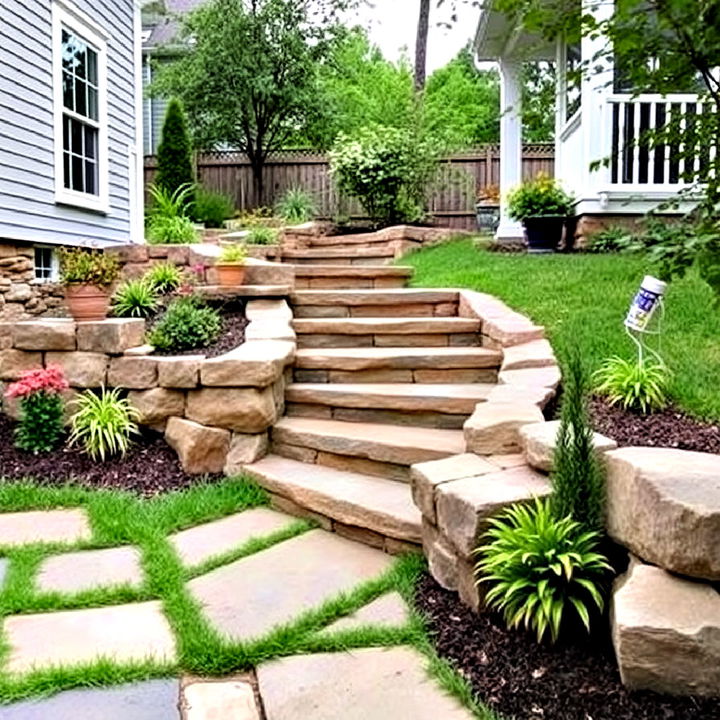 durable and customizable stone pavers patio step