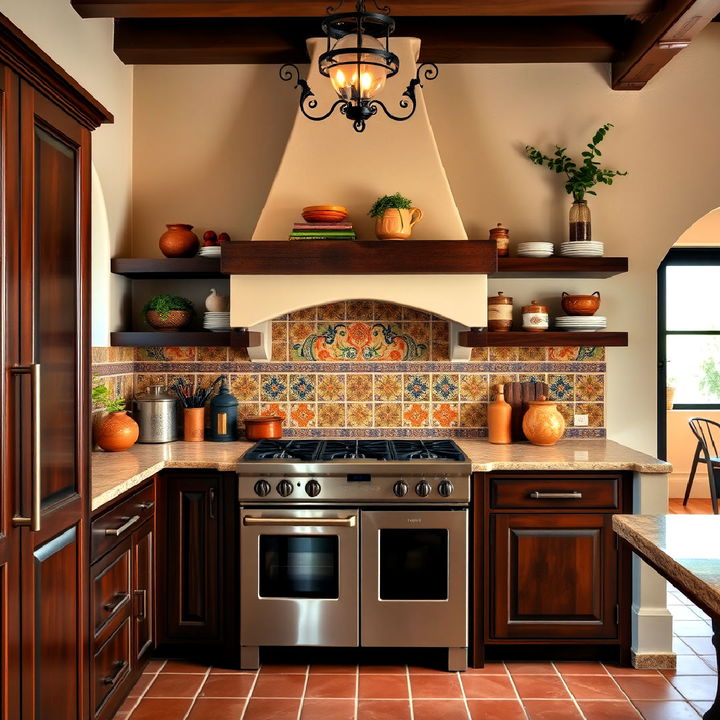 earthy and vibrant mediterranean inspired kitchen