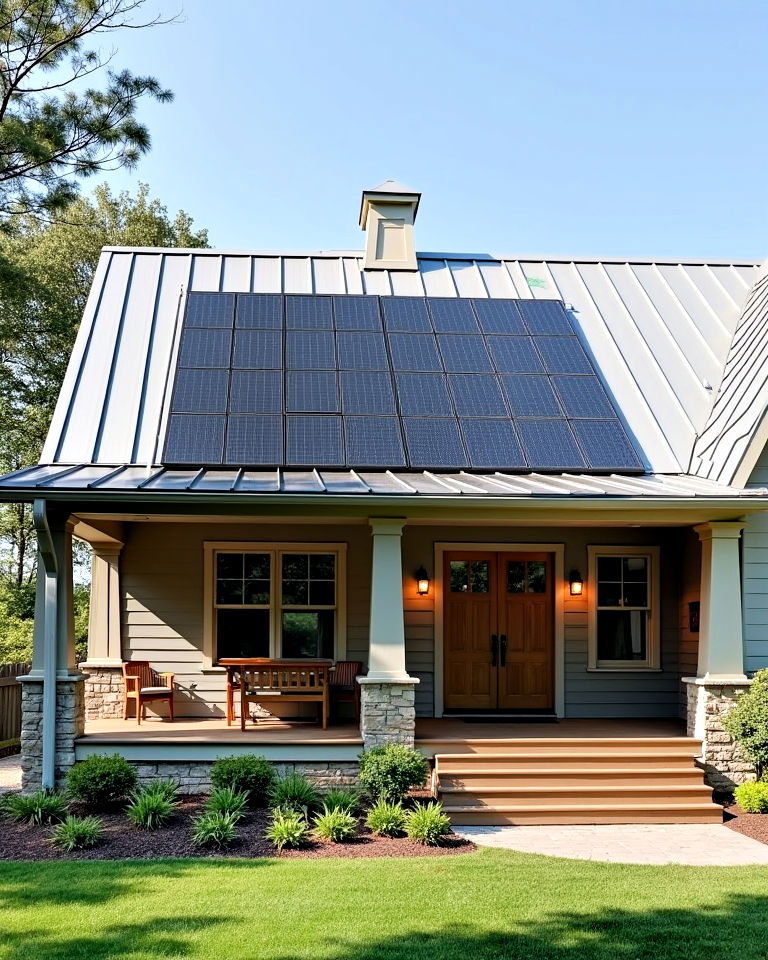 eco friendly metal roof with solar panels