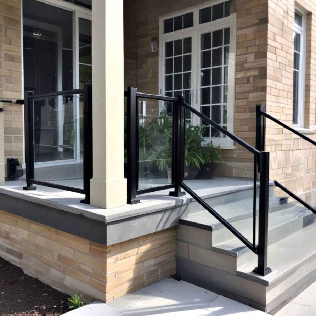 Front Porch Glass Railing Ideas