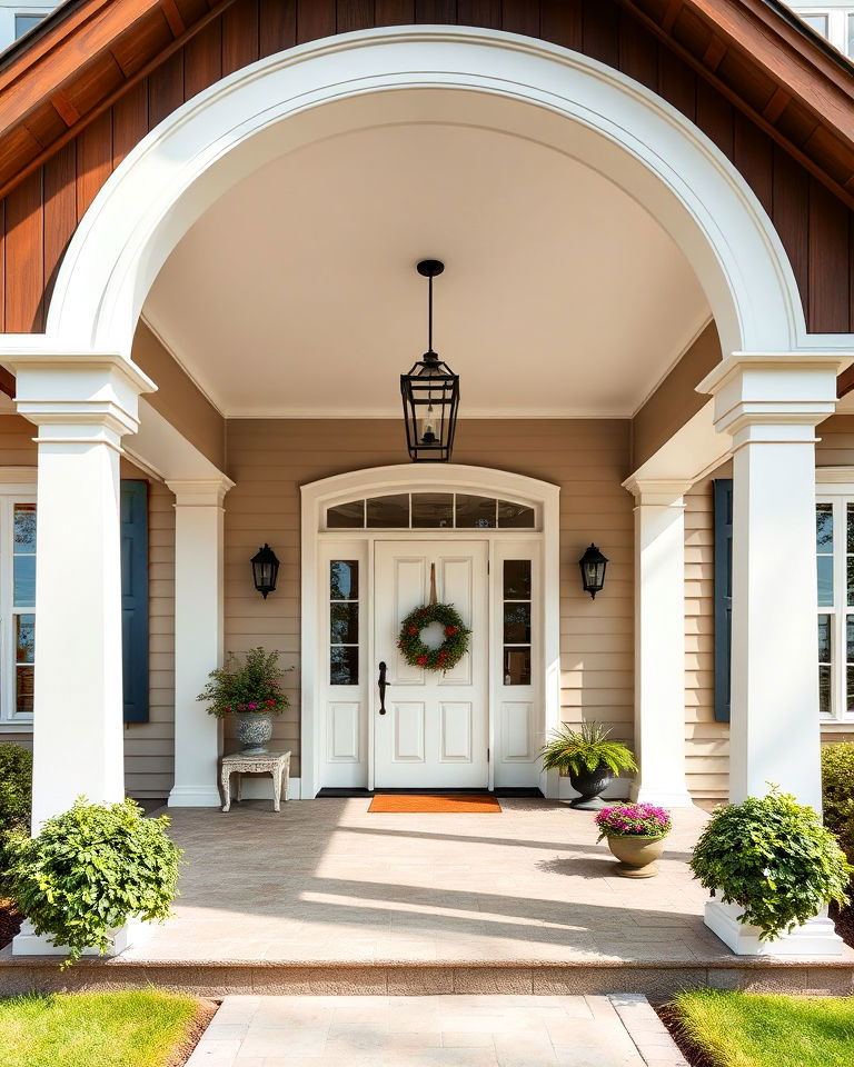 elegance arched entryway for colonial front porch